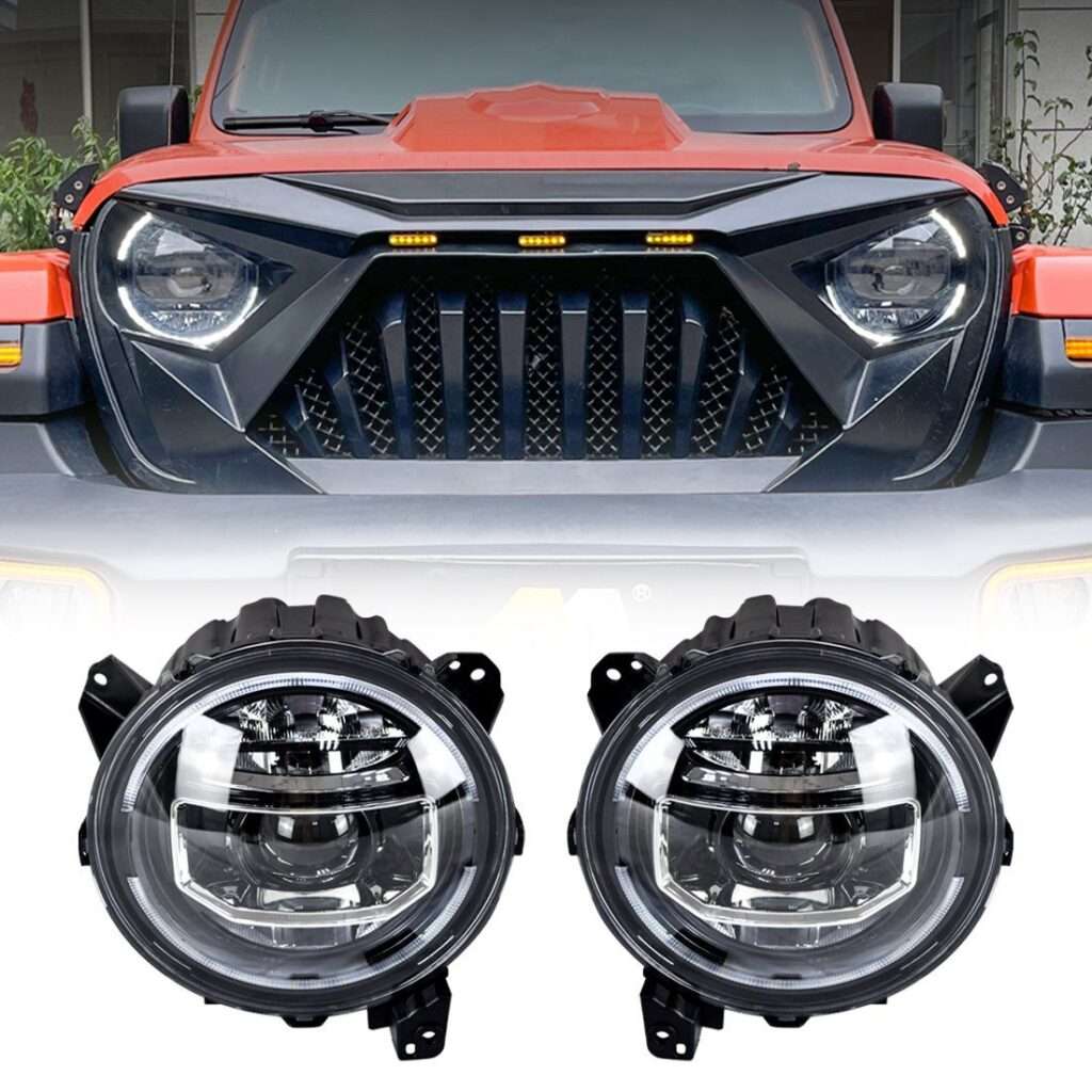 9 Inch LED Halo Headlights w/Start-up Animation for 18-21 Jeep Wrangler JL & Gladiator JT